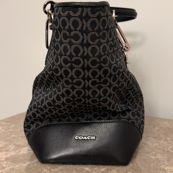 COACH Madison Needlepoint Black Tote Bag - Picture 5 of 13